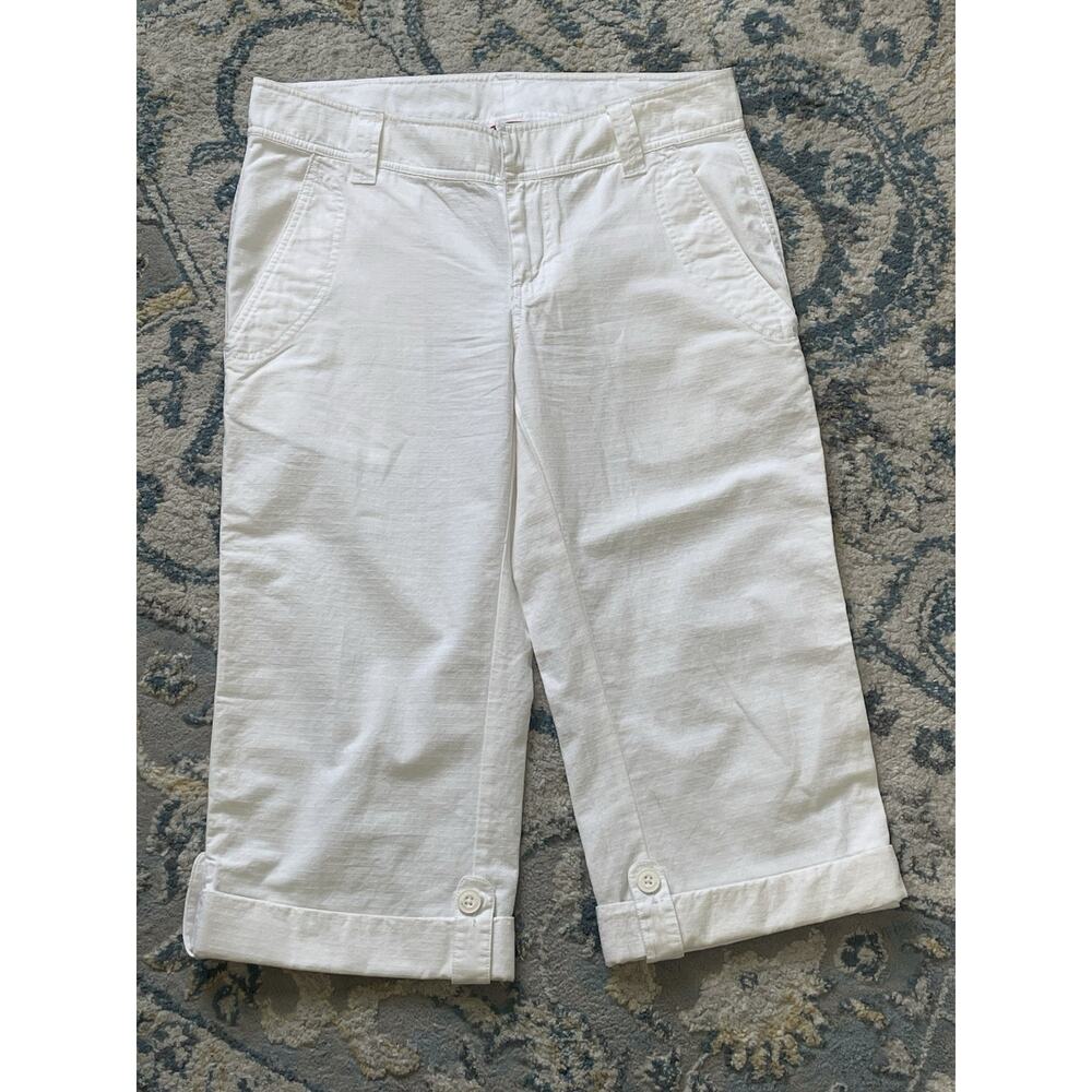 The North Face Hammerland White 100% Cotton Capri Cropped Pants Sz 8